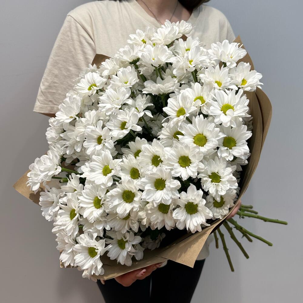 Букет «Летняя свежесть» – дыхание лета в белых хризантемах Нефтегорск Челябинская область