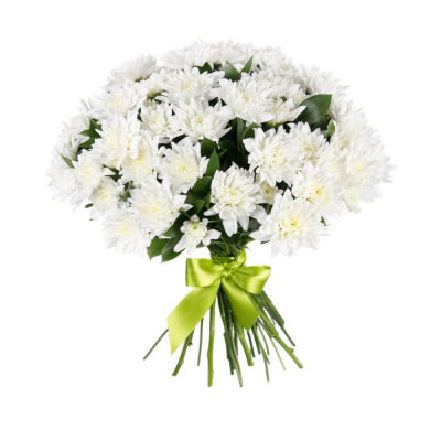 Букет «Белый ангел» – скульптурная чистота белых хризантем Нефтегорск Челябинская область