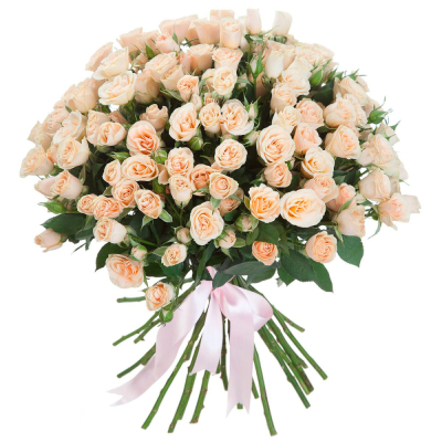 Нежный букет из персиковых кустовых роз – воплощение изысканности Нефтегорск Челябинская область