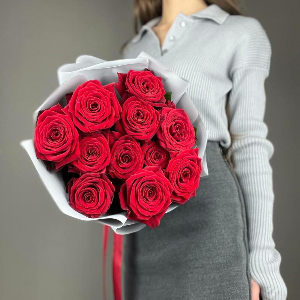 Букет «Красный бархат» – роскошь эквадорских роз Нефтегорск Челябинская область