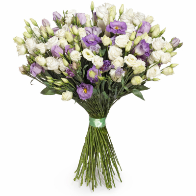 Изысканный букет из белых и фиолетовых эустом – гармония контрастов Нефтегорск Челябинская область