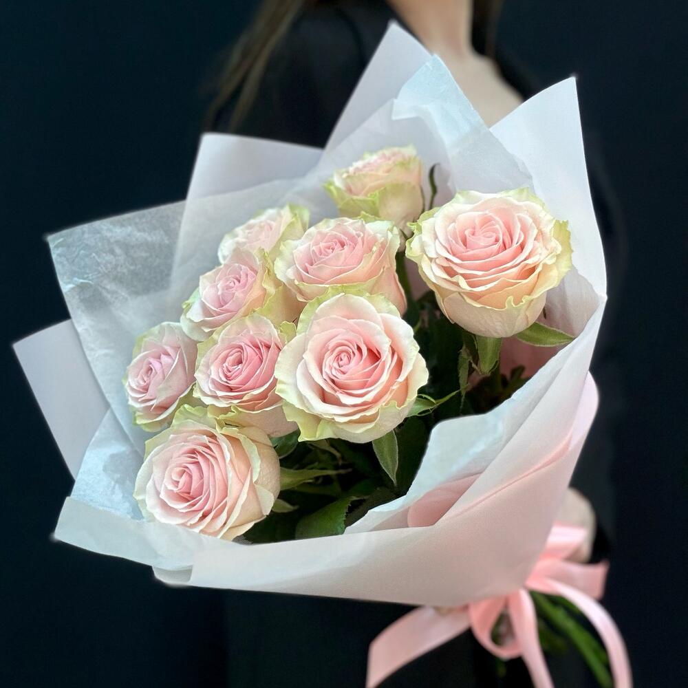 Букет из 9 розовых роз – нежность в каждом лепестке Нефтегорск Челябинская область