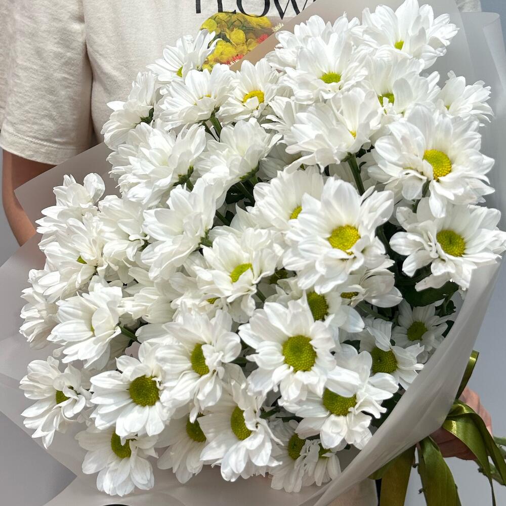 Букет «Летнее настроение» – свежесть белых хризантем Нефтегорск Челябинская область