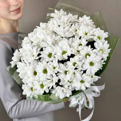Букет «Мечты о лете» – свежесть белых хризантем Нефтегорск Челябинская область