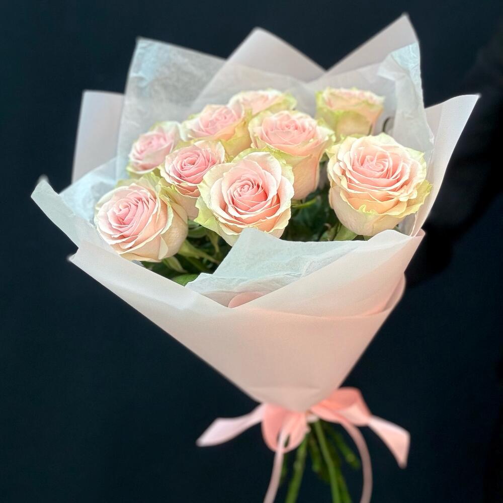 Букет из 9 розовых роз – нежность в каждом лепестке Нефтегорск Челябинская область