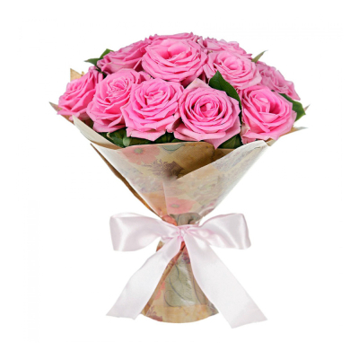 Букет из розовых роз с рускусом – нежность в каждом лепестке Нефтегорск Челябинская область