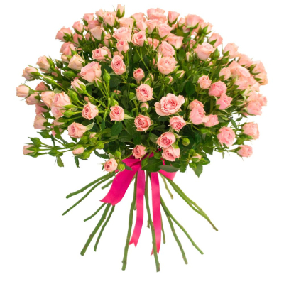 Букет «Нежные объятия» – романтика розовых кустовых роз Нефтегорск Челябинская область