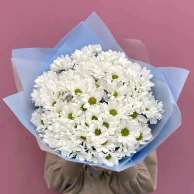 Букет «Ромашковое поле» – свежесть белых хризантем Нефтегорск Челябинская область