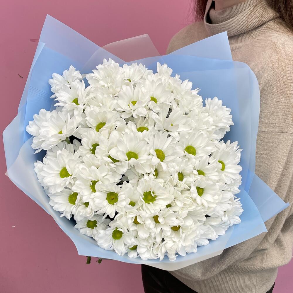 Букет «Ромашковое поле» – свежесть белых хризантем Нефтегорск Челябинская область