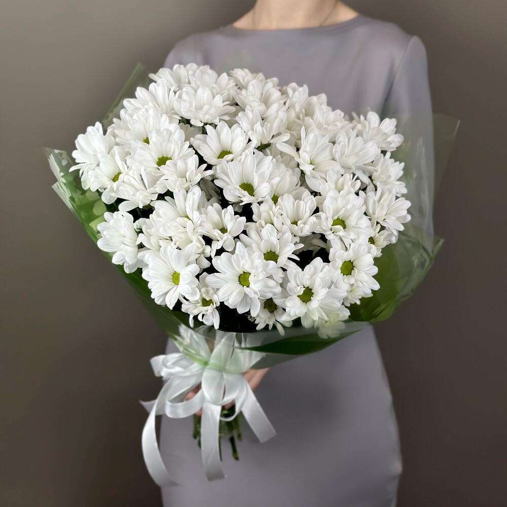 Букет «Мечты о лете» – свежесть белых хризантем Нефтегорск Челябинская область