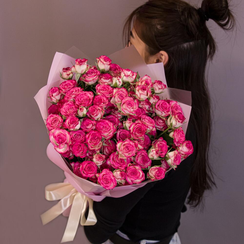 Букет «Розовый бум» – пышные кустовые розы в нежно-розовых тонах Нефтегорск Челябинская область