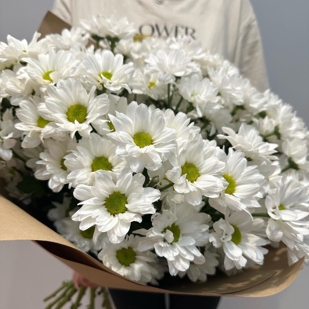 Букет «Летняя свежесть» – дыхание лета в белых хризантемах Нефтегорск Челябинская область