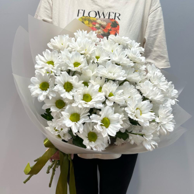 Букет «Летнее настроение» – свежесть белых хризантем Нефтегорск Челябинская область