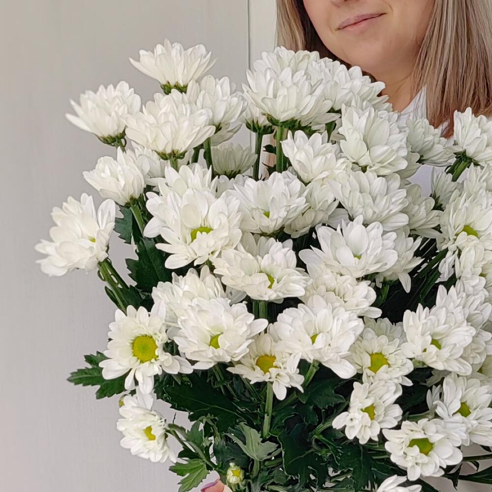 Букет «Ромашка» — свежесть белых хризантем в деревенском стиле Нефтегорск Челябинская область