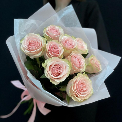 Букет из 9 розовых роз – нежность в каждом лепестке Нефтегорск Челябинская область