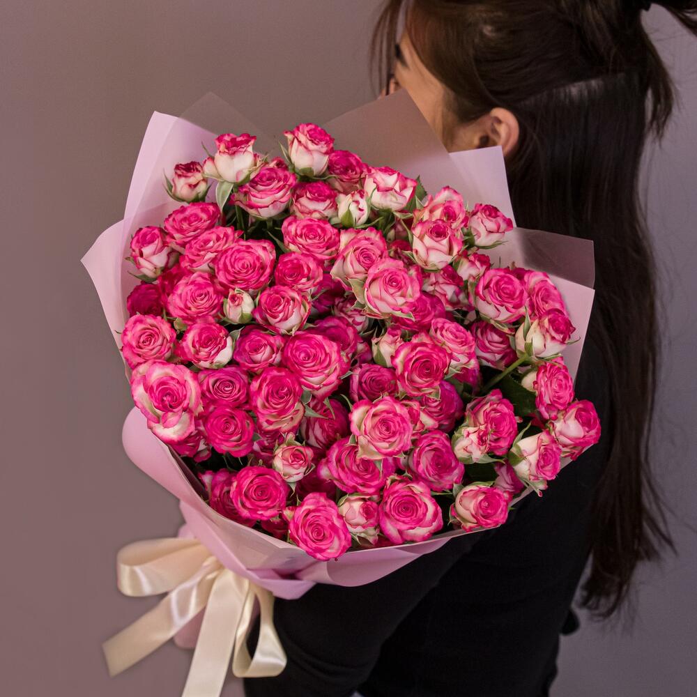 Букет «Розовый бум» – пышные кустовые розы в нежно-розовых тонах Нефтегорск Челябинская область
