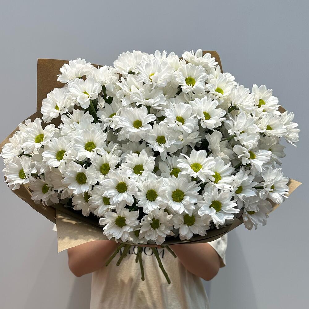 Букет «Летняя свежесть» – дыхание лета в белых хризантемах Нефтегорск Челябинская область