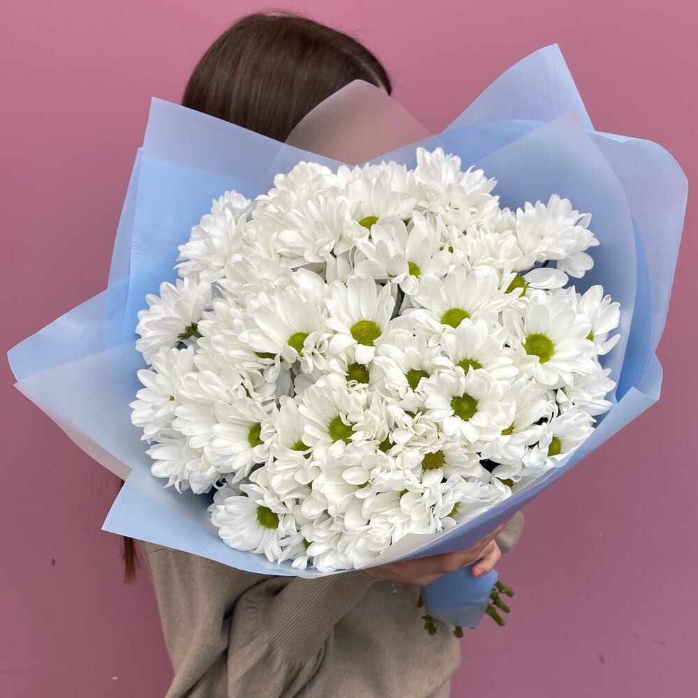 Букет «Ромашковое поле» – свежесть белых хризантем Нефтегорск Челябинская область