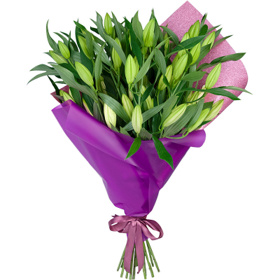 Изысканный букет из 15 свежих лилий – королевский подарок Нефтегорск Челябинская область