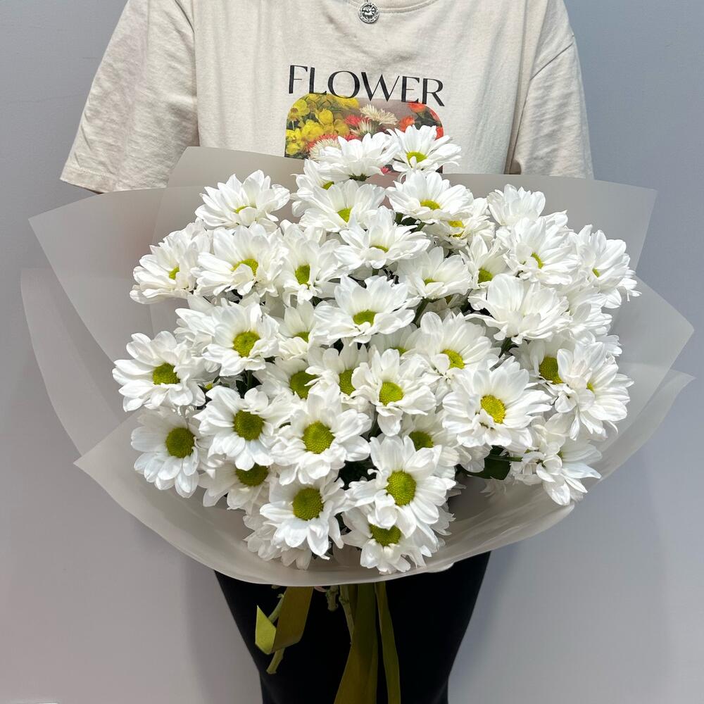 Букет «Летнее настроение» – свежесть белых хризантем Нефтегорск Челябинская область