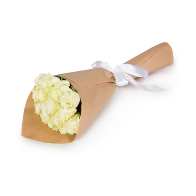 Букет из белых роз в крафте Нефтегорск Челябинская область