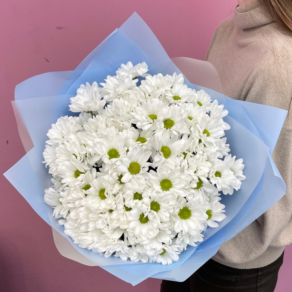 Букет «Ромашковое поле» – свежесть белых хризантем Нефтегорск Челябинская область