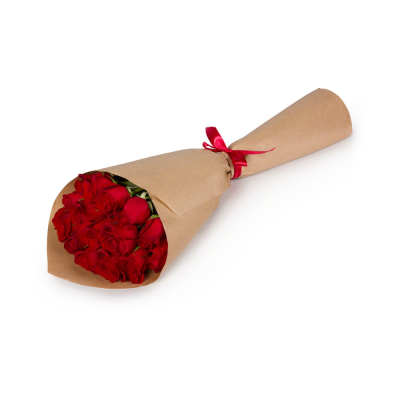 Букет из красных роз в крафтовой упаковке Нефтегорск Челябинская область