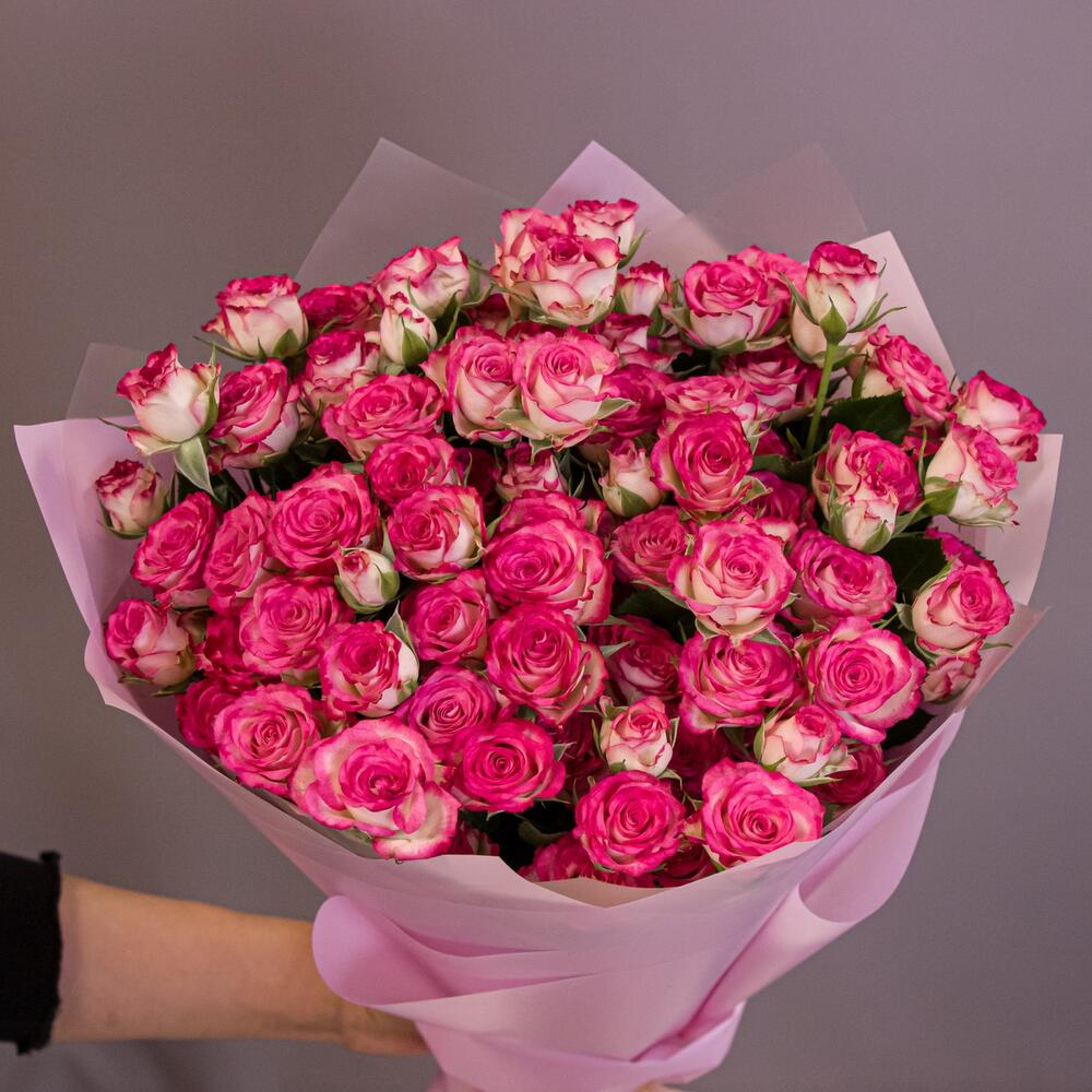 Букет «Розовый бум» – пышные кустовые розы в нежно-розовых тонах Нефтегорск Челябинская область