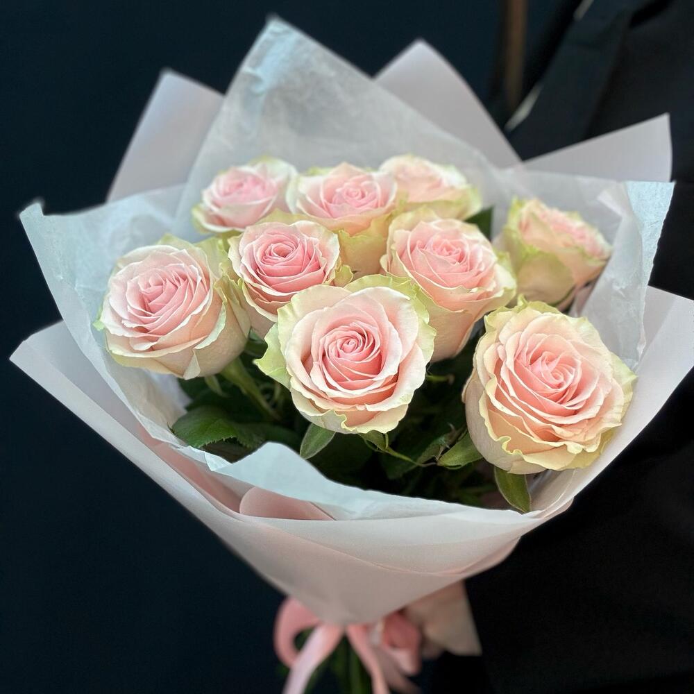 Букет из 9 розовых роз – нежность в каждом лепестке Нефтегорск Челябинская область